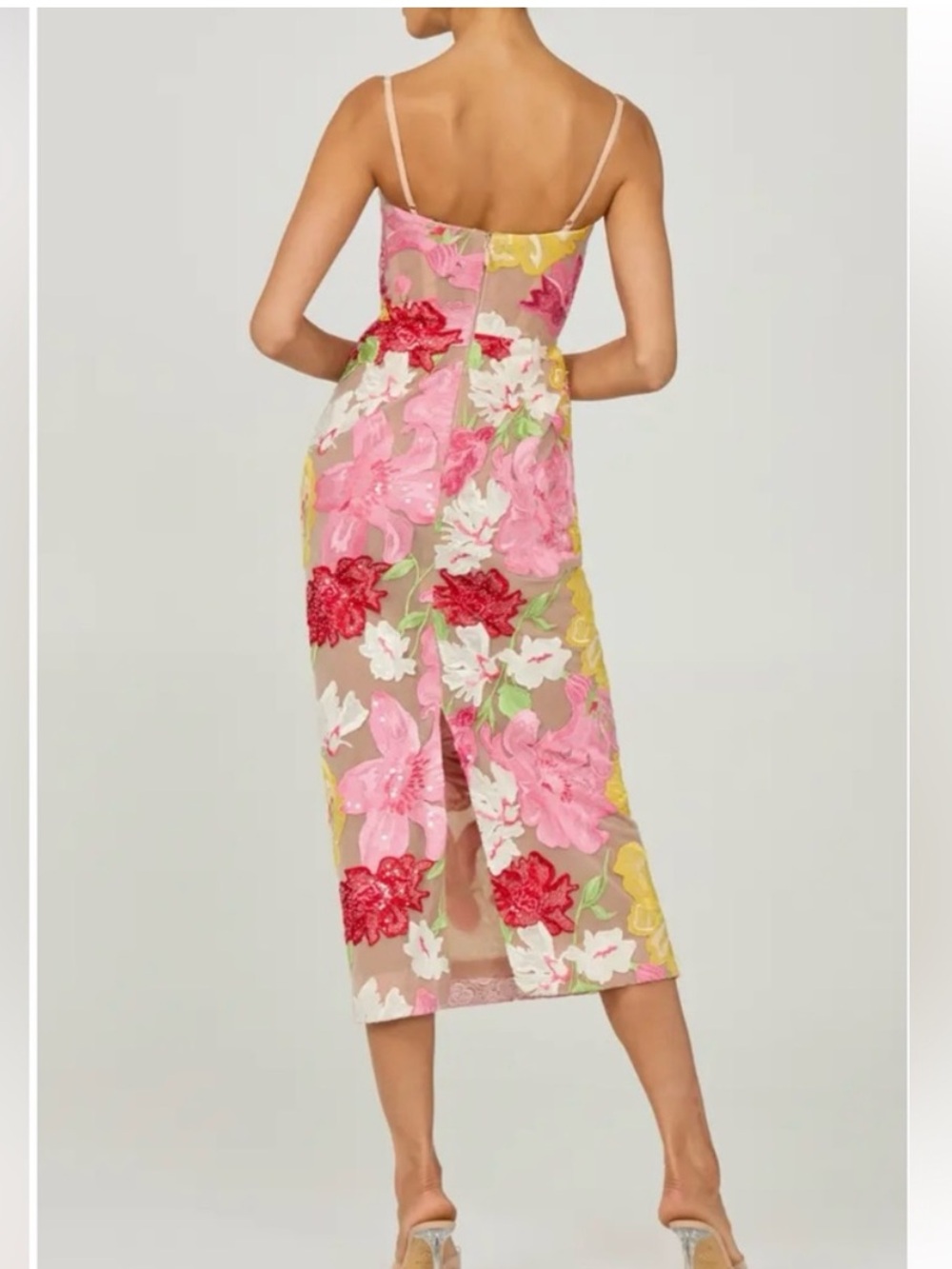 HELSI Gemma Floral Appliqué Sequin Midi Dress S - Picture 3 of 5